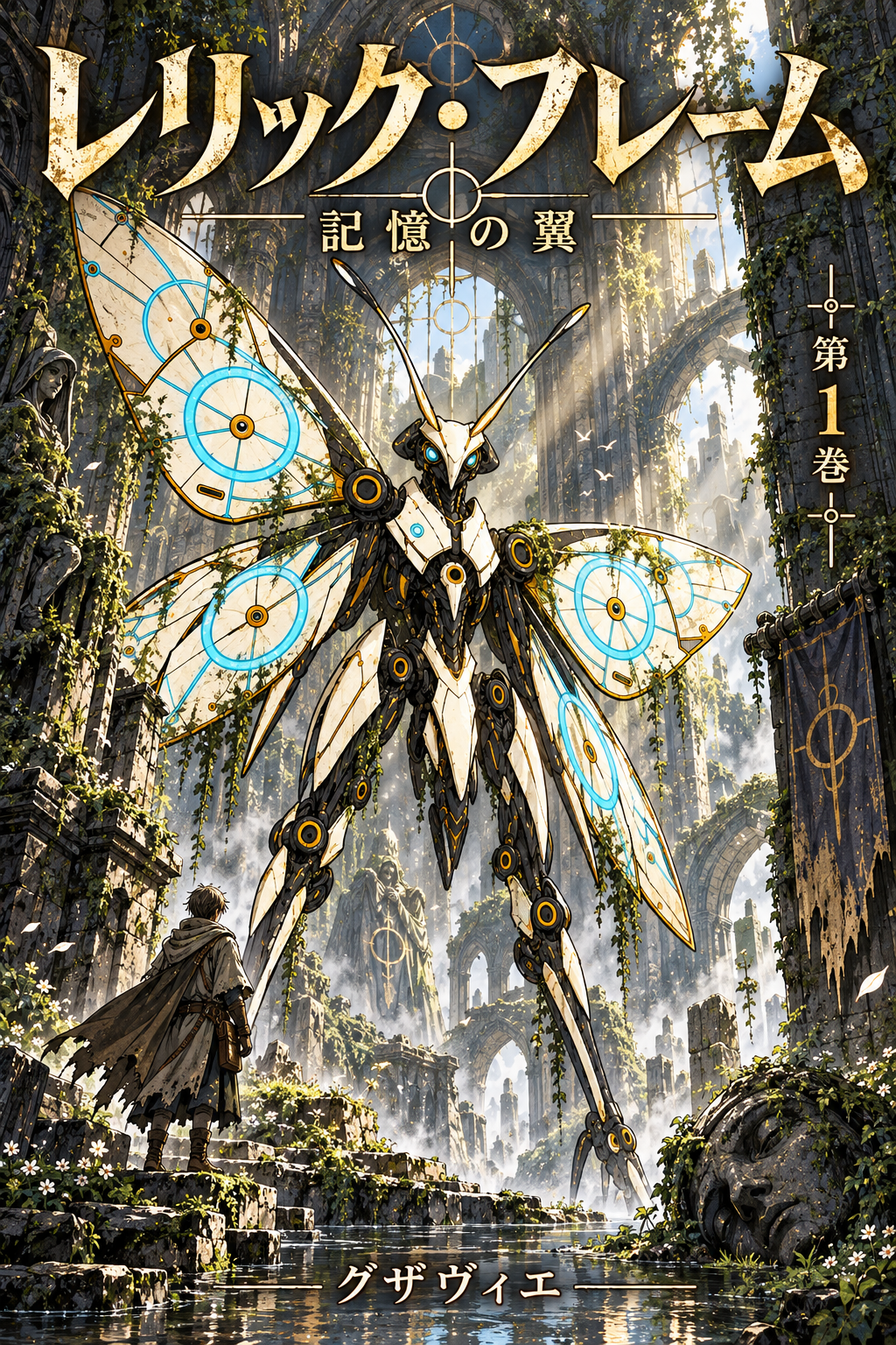 Relic Frame, the moth mecha among ancient ruins